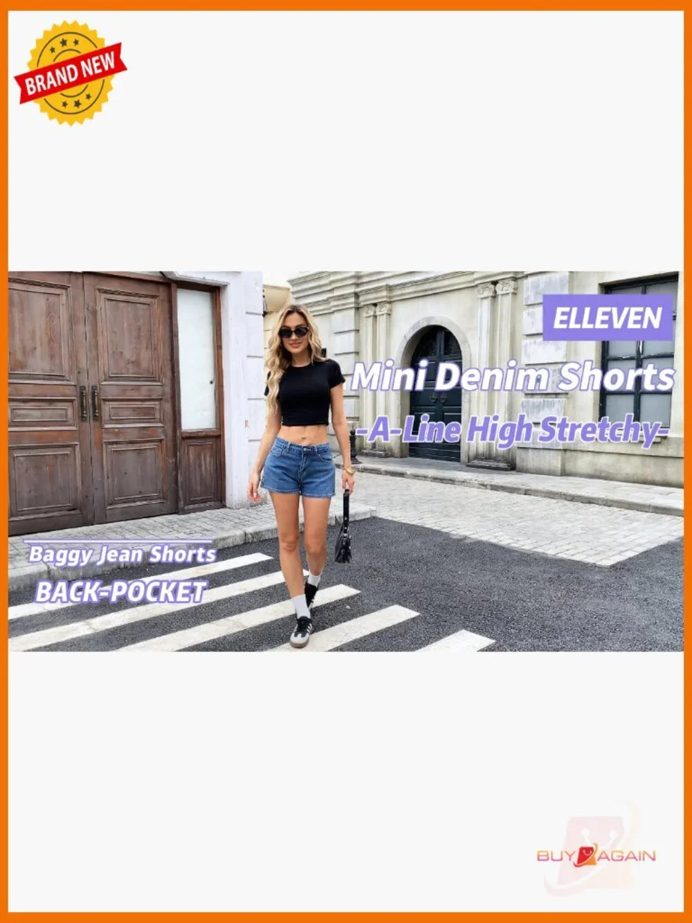 Baggy Jean Shorts A-Line High Stretch Denim Jorts Casual Summer Loose Fit Sexy